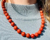 Collier Jaspe rouge Perles 8 mm