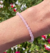 Bracelet Quartz Rose Mat - perles 4 mm