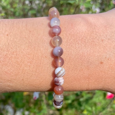 Bracelet Agate Botswana - Perles 6mm