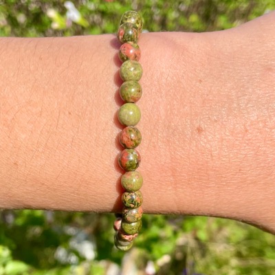 Bracelet Unakite - Perles 6mm 