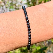 Bracelet Hématite aimantée - perles 4 mm 