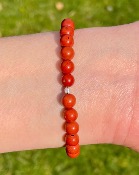 Bracelet Jaspe Rouge Perles 6 mm