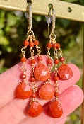 Boucles d'oreilles "Cascade" Jaspe rouge 