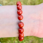 Bracelet Jaspe Rouge Perles 8mm