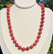 Collier Jaspe rouge Perles 8 mm