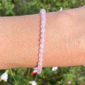 Bracelet Quartz rose - perles 4 mm