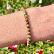 Bracelet Unakite - perles 4 mm 