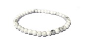 Bracelet Howlite blanche - perles 4 mm 