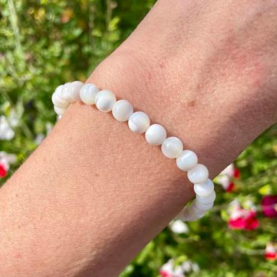 Bracelet en Nacre - Perles 6 mm 